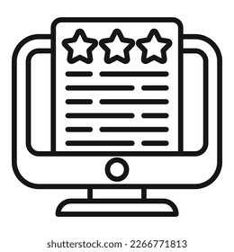 Feedback icon outline vector. Star review. Star rate
