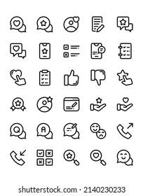 feedback Icon Set 30 isolated on white background