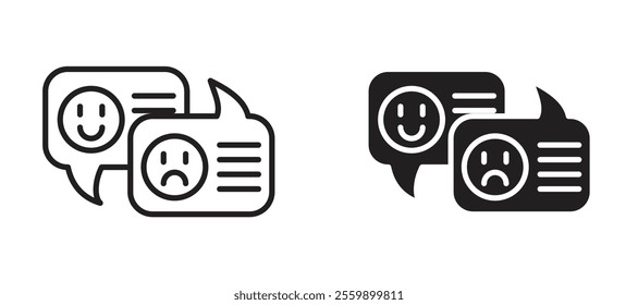 Feedback Icon set in black color for ui designs