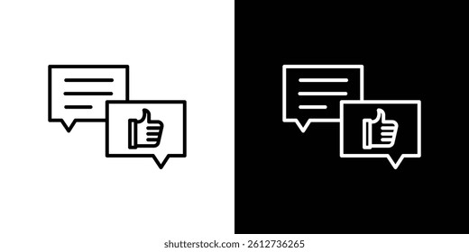 Feedback icon set. Black illustration isolated for graphic and web design