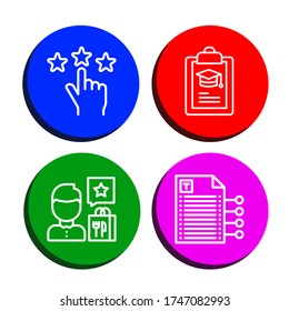 conjunto de iconos de retroalimentación. Colección de iconos de clasificación, portapapeles, revisión, escritura