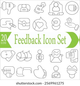 Feedback Icon Set, Customer satisfaction. Rewiew Rating Icon Set