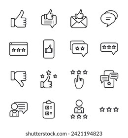 Feedback icon set isolated on white