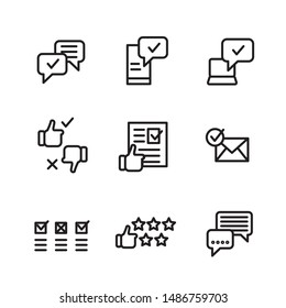 Feedback icon set with line art style