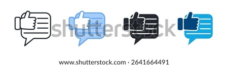 Feedback Icon Set Multiple Style. Design In Outline, Blue, Glyph, Dualtone