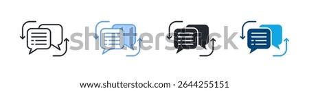 Feedback Icon Set Multiple Style. Design In Outline, Blue, Glyph, Dual Tone