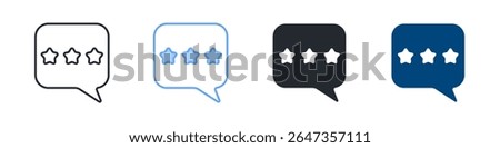 Feedback Icon Set Multiple Style. Designed In Outline, Blue, Glyph, Dual Tone