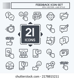 Feedback Icon Set. suitable for Web Interface symbol. Line Style. simple design editable. design template vector. simple symbol illustration