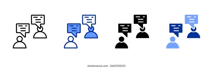Ícone de comentários da coleção de vários estilos da folha
