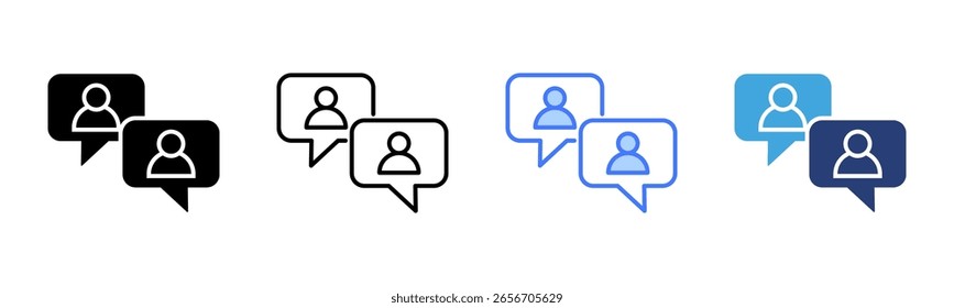 Ícone de comentários da coleção de vários estilos da folha