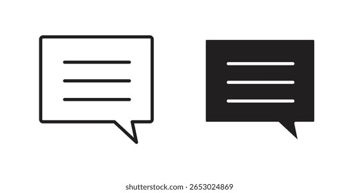 Symbol für Feedback in Schwarz. Linien- und Flachsymbole