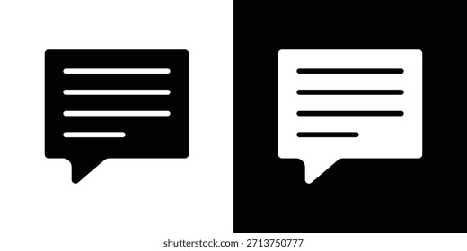 Ícone Comentários. Ilustração vetorial. Silhueta em preto