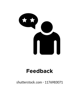 Feedback icon vector isolated on white background, logo concept of Feedback sign on transparent background, filled black symbol