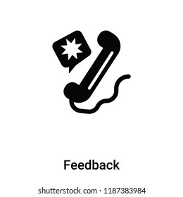 Feedback icon vector isolated on white background, logo concept of Feedback sign on transparent background, filled black symbol