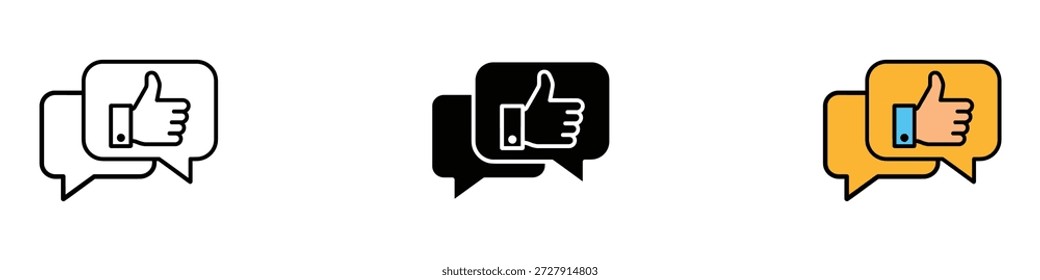 Feedback icon vector. positive communication and social media interaction symbol. vector illustration.