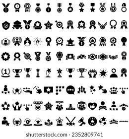 Feedback icon vector set. Award icons. Ranking illustration sign collection. Testimonial symbol. experience logo. Medal symbol.