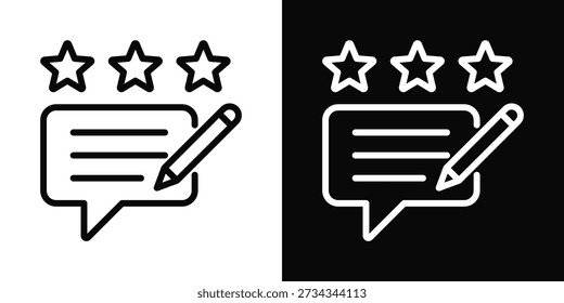 Ícone de feedback Estilo de fundo branco e preto
