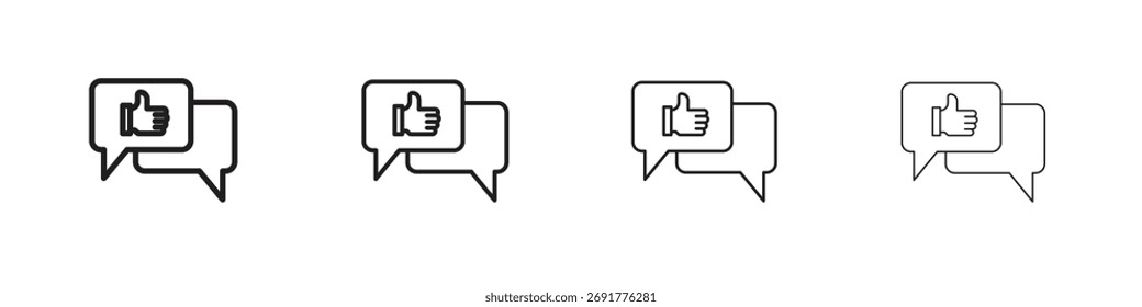 Ícones de comentários coleção de ilustrações em fundo branco. Gráficos de vetor perfeitos com pixel