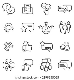 Feedback icons set. Set of editable stroke icons.Vector set of Feedback