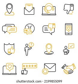 Feedback icons set. Set of editable stroke icons.Vector set of Feedback