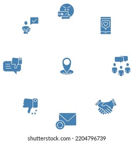 Feedback icons set. Set of editable stroke icons. Vector set of Feedback