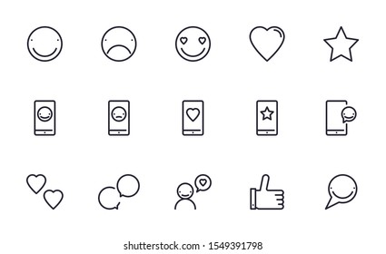 Feedback icons set outline style