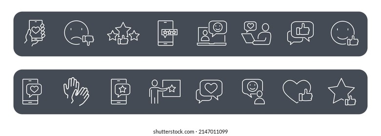 Iconos de comentarios configurados. Símbolo de paquete de retroalimentación elementos vectoriales para web infográfica