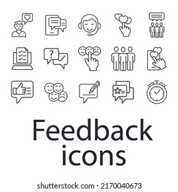 feedback icons set . feedback pack symbol vector elements for infographic web