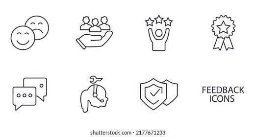 feedback icons set .  feedback pack symbol vector elements for infographic web