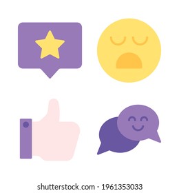 Feedback icons set = review, bad, like, conversation. Perfect for website mobile app, app icons, presentation, illustration and any other projects.