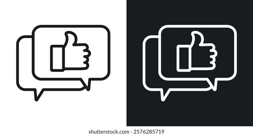 Feedback icons in thin black and white stroke liner style