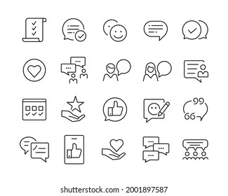 Feedback Icons - Vector Line Icons. Editable Stroke. Vector Graphic