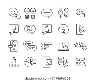 Feedback Icons - Vector Line. Editable Stroke.