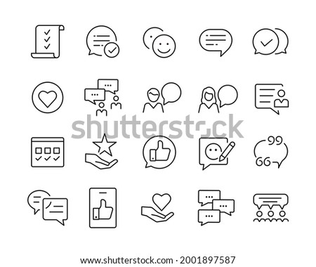 Feedback Icons - Vector Line Icons. Editable Stroke. Vector Graphic