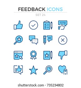 Feedback icons. Vector line icons set. Premium quality. Simple thin line design. Modern outline symbols, pictograms.