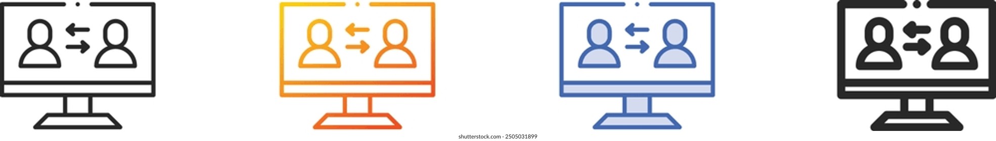 feedback icon.Thin Linear, Gradient, Blue Stroke and bold Style Design Isolated On White Background