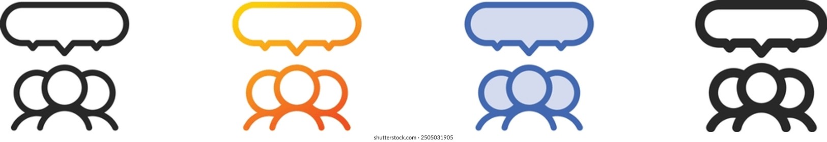 feedback icon.Thin Linear, Gradient, Blue Stroke and bold Style Design Isolated On White Background