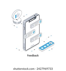 Feedback isometrische Stock-Illustration. EPS-Datei - Bestandsimulation
