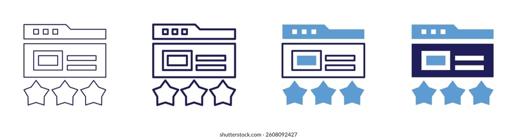Feedback justification icon in 4 different styles. Thin Line, Line, Bold Line, Duotone. Duotone style. Editable stroke.
