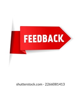 Feedback label icon design. Flat vector banner template.