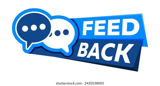 Feedback label icon design. Flat vector banner template. Feedback symbol.