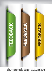 Feedback Labels And Stickers on the edge of the page.