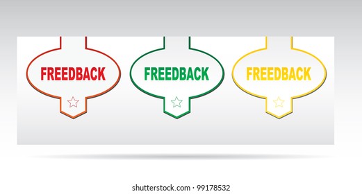Feedback labels. Vector