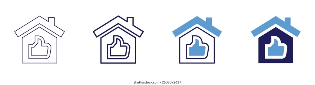 Feedback landscape icon in 4 different styles. Thin Line, Line, Bold Line, Duotone. Duotone style. Editable stroke.