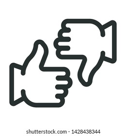feedback, like, unlike - minimal line web icon. simple vector illustration. concept for infographic, website or app.