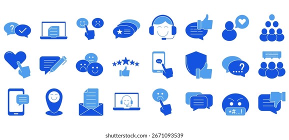 Conjunto de iconos editables de línea de Comentarios. Ilustración vectorial en iconos modernos de estilo de línea delgada aislados sobre fondo transparente.	