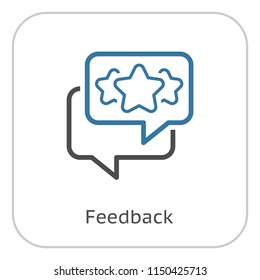 Feedback Line Icon. Client Satisfaction symbol. Customer Relationship Management. Isolated UI element.