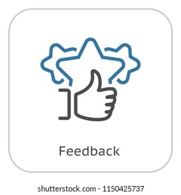 Feedback Line Icon. Client Satisfaction symbol. Customer Relationship Management. Isolated UI element.