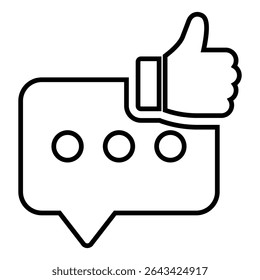 Feedback line icon design. Feedback thin black outline symbol vector illustration. editable stroke icon on transparent background.