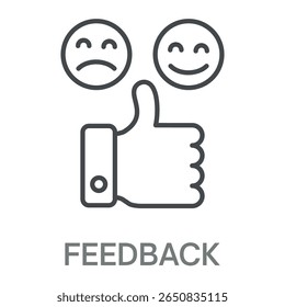 Feedback Liniensymbol, Umrisssymboldarstellung, editierbarer Strich perfekt für Logos und mehr